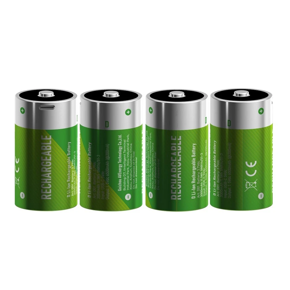 Lithium Ion D Cell endurhlaðanlegt